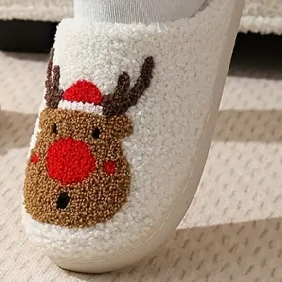 Slippers Reindeer Cushioned Footbed Indoor/Outdoor NEW - Picture 2 of 7